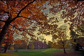 Autumn on campus. Link to Life Stage Gift Planner Over Age 70 Situations.